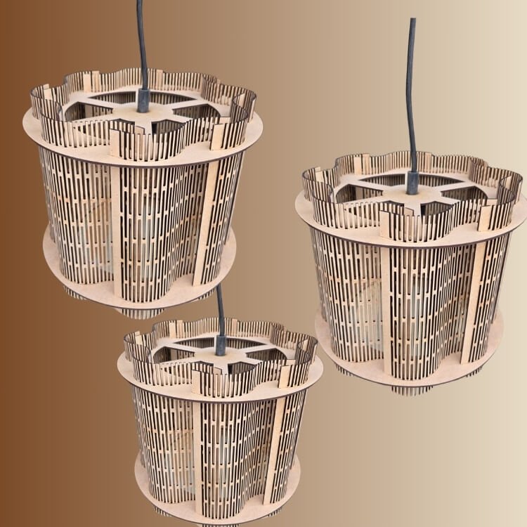 Ukrasni lusteri od Medijapana, okrigli Onetek Kraljevo ukrasi od drveta